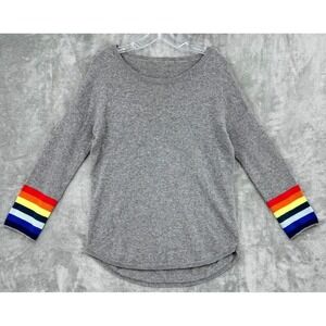Wyse Sweater Womens 1 US 8 Cashmere Rainbow Jumper Soft Cozy Lightweight Gray